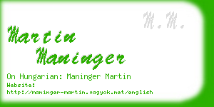 martin maninger business card